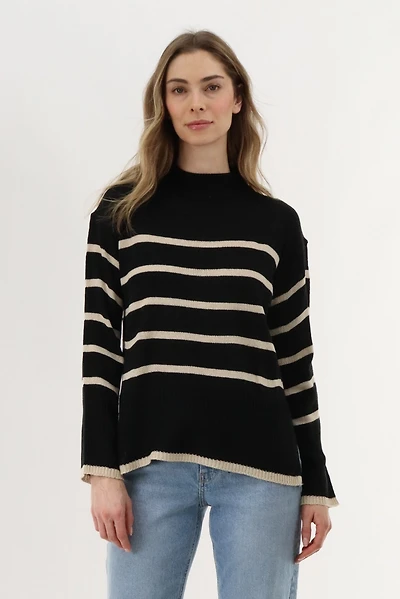Beechers Brook Striped Knit Pullover Sweater