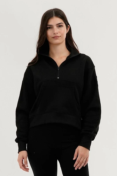 Fahrenheit Half Zip Cropped Sweatshirt