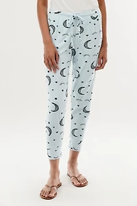 Canada Weather Gear Moon Print Tie Waist Pajama Pants - Blue