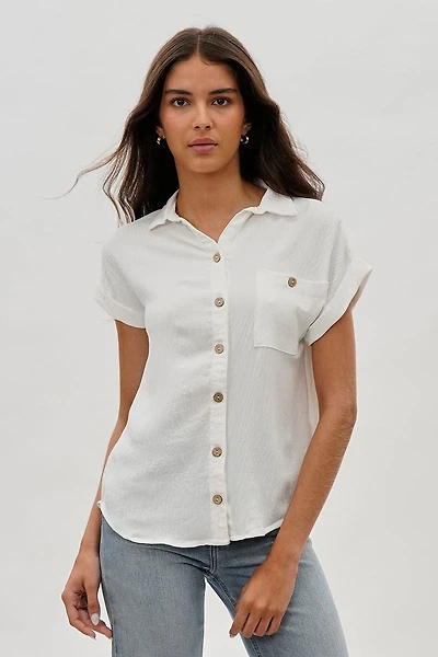 Stylexchange Vintage Short Sleeve Button Down Shirt - White