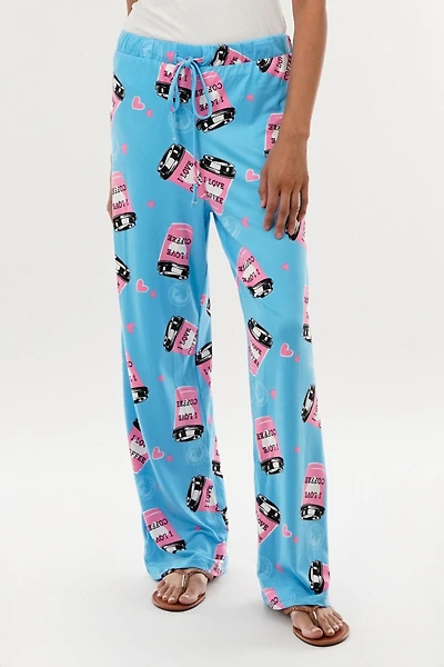 Canada Weather Gear Coffee Print Wide Leg Pajama Pants - Blue