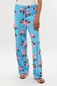 Canada Weather Gear Coffee Print Wide Leg Pajama Pants - Blue