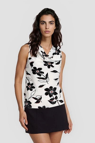 Flower Print Sleeveless Top