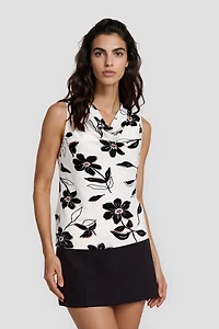 Flower Print Sleeveless Top
