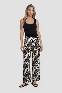 Flower Print Flowy Pants