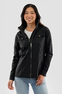 Canada Weather Gear Coated Microfibre Zip Up Lightweight Jacket
