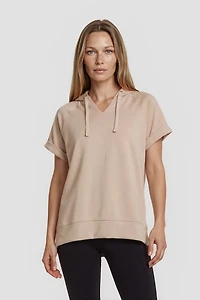 Short Sleeve Hoodie - Cream