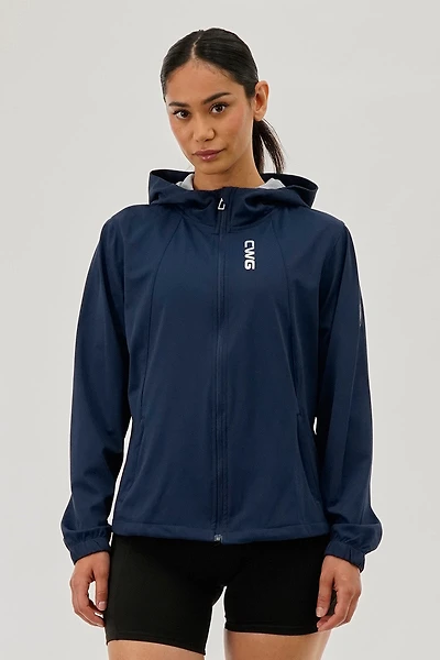 Hooded Zip Up Lightweight Jacket - Navy