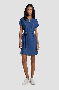 Short Sleeve Tie-Up Mini Dress