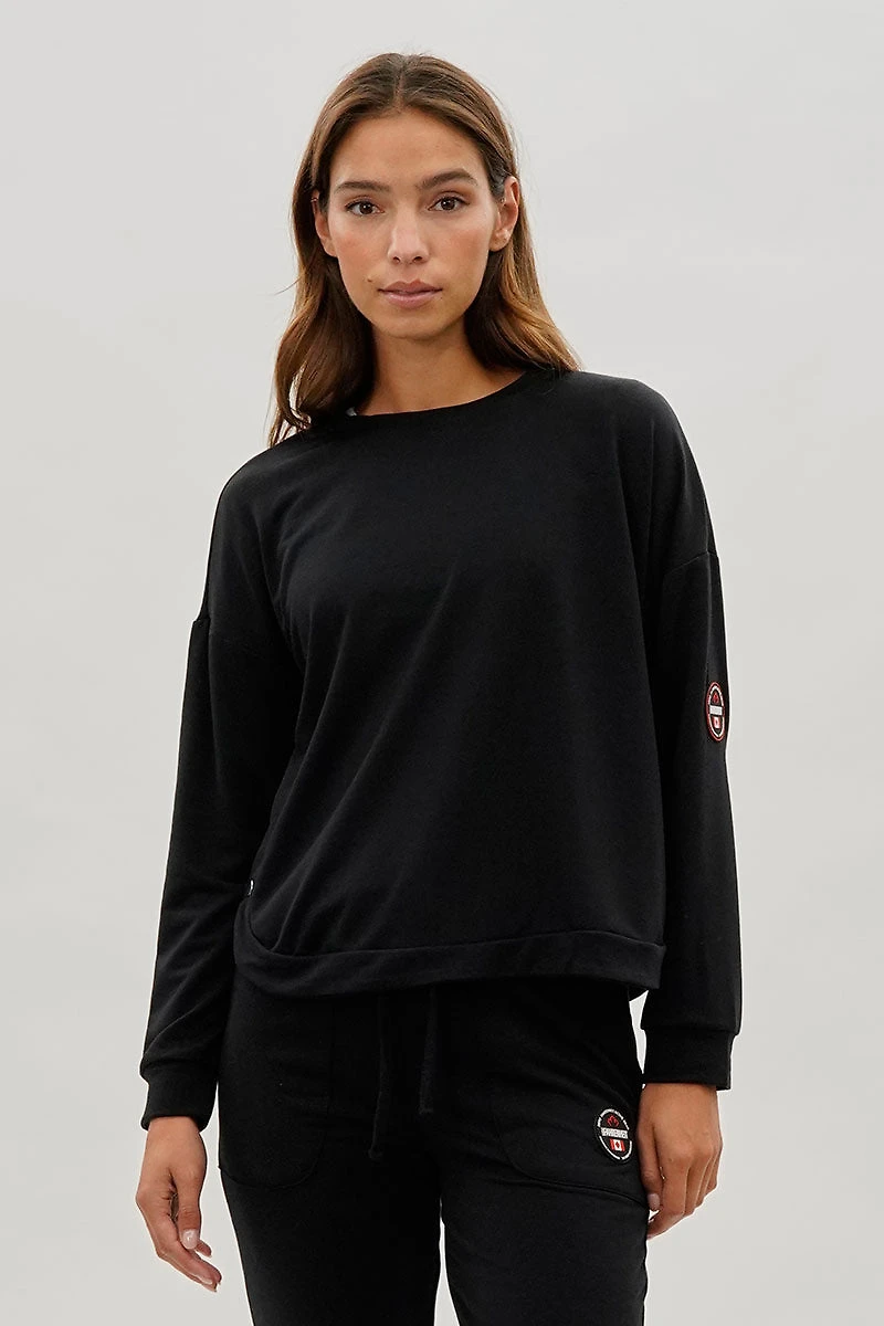 Fahrenheit Drop Shoulder Side Button Detail Pullover Sweater