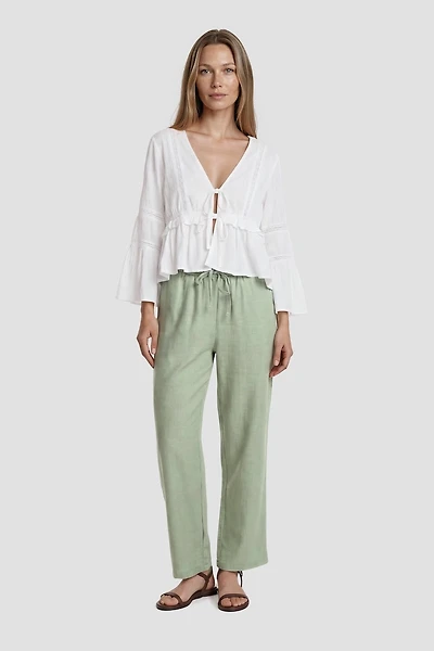 Tie Up Pants - Green
