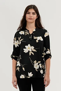 Majora Floral Lace Up Blouse