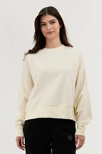 Drop Shoulder Crewneck Sweatshirt - Cream
