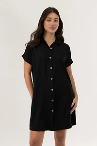 Stylexchange Button Up Short Sleeve Day Dress