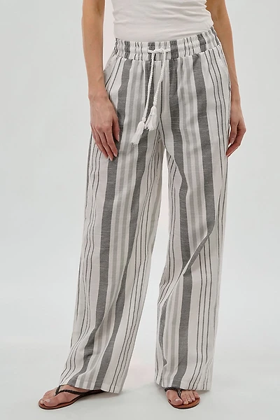 Beechers Brook Striped Drawstring Wide Leg Pants