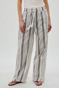 Beechers Brook Striped Drawstring Wide Leg Pants