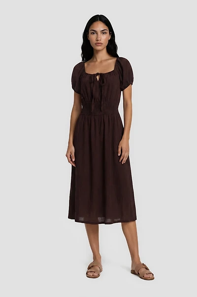 Smocked Waist Midi Dress