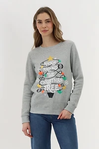Festive Rockin' Around Christmas Sweater - Grey