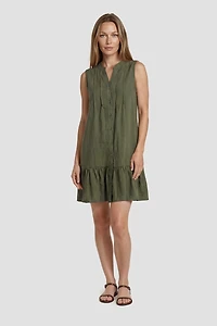 Sleeveless Ruffle Day Dress - Green