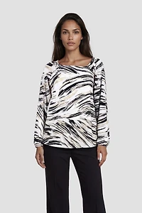 Long Sleeve Square Neck Top - White