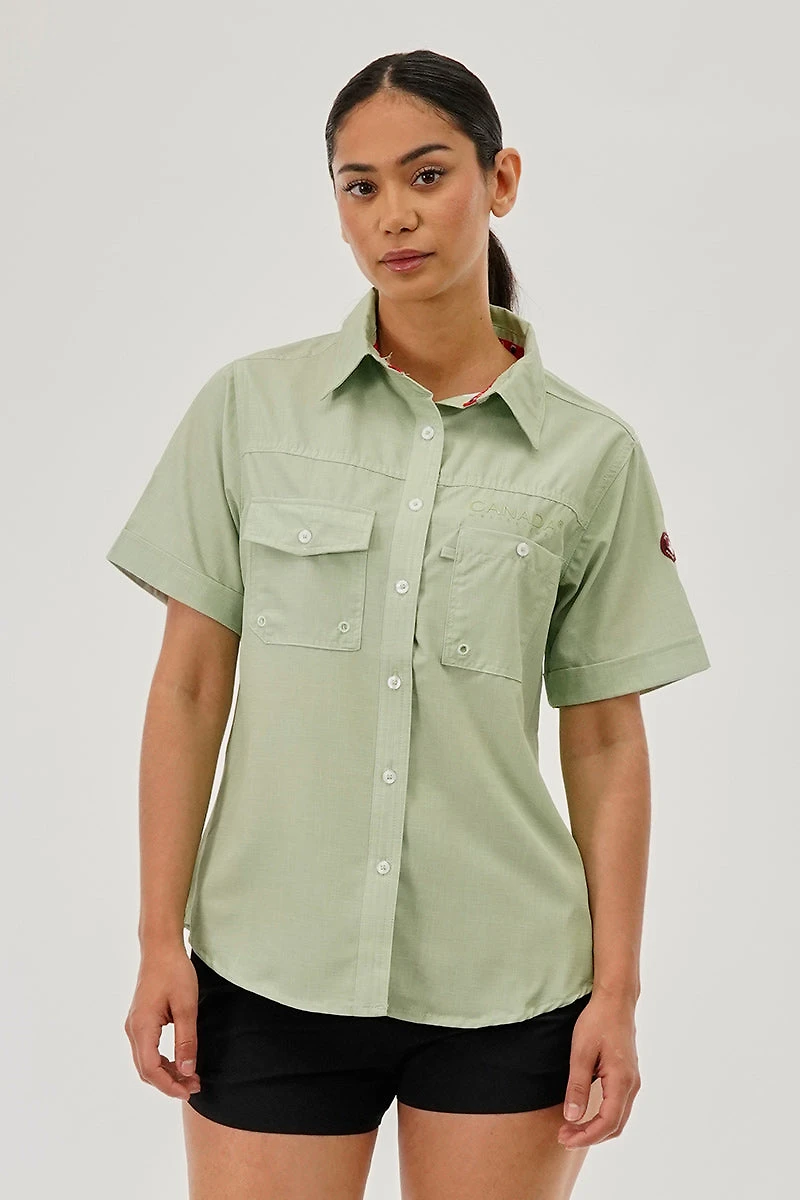 Canada Weather Gear Short Sleeve Button Up Utility Shirt