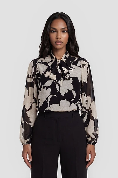 Long Sleeve Bow Tie Shirt