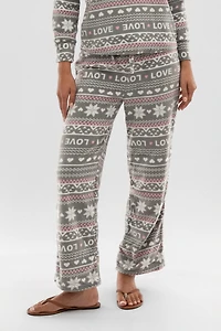 Canada Weather Gear Festive Print Wide Leg Pajama Pants