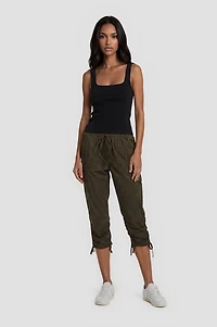 Cotton Stretch Capris - Green