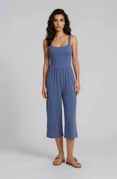 Wide Leg Cropped Jumpsuit