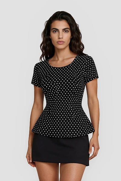 Short Sleeve Cinched Waist Printed Shirt