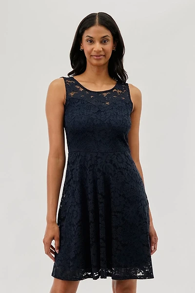 Costa Blanca Floral Lace Sleeveless Cocktail Dress