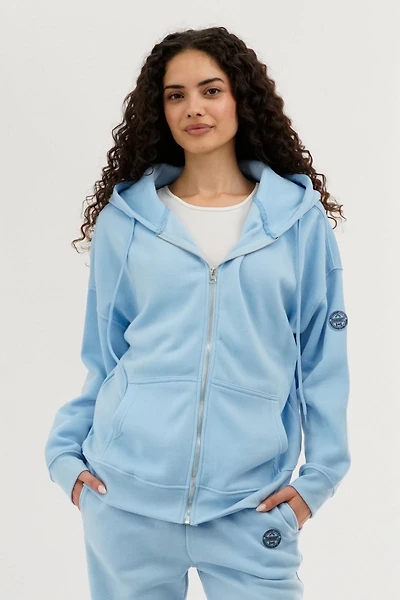 Fahrenheit Zip Up Drop Shoulder Hoodie