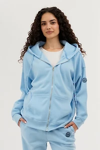 Fahrenheit Zip Up Drop Shoulder Hoodie