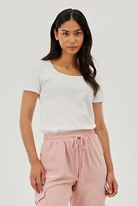 Runaway Bay Square Neck Tee - White