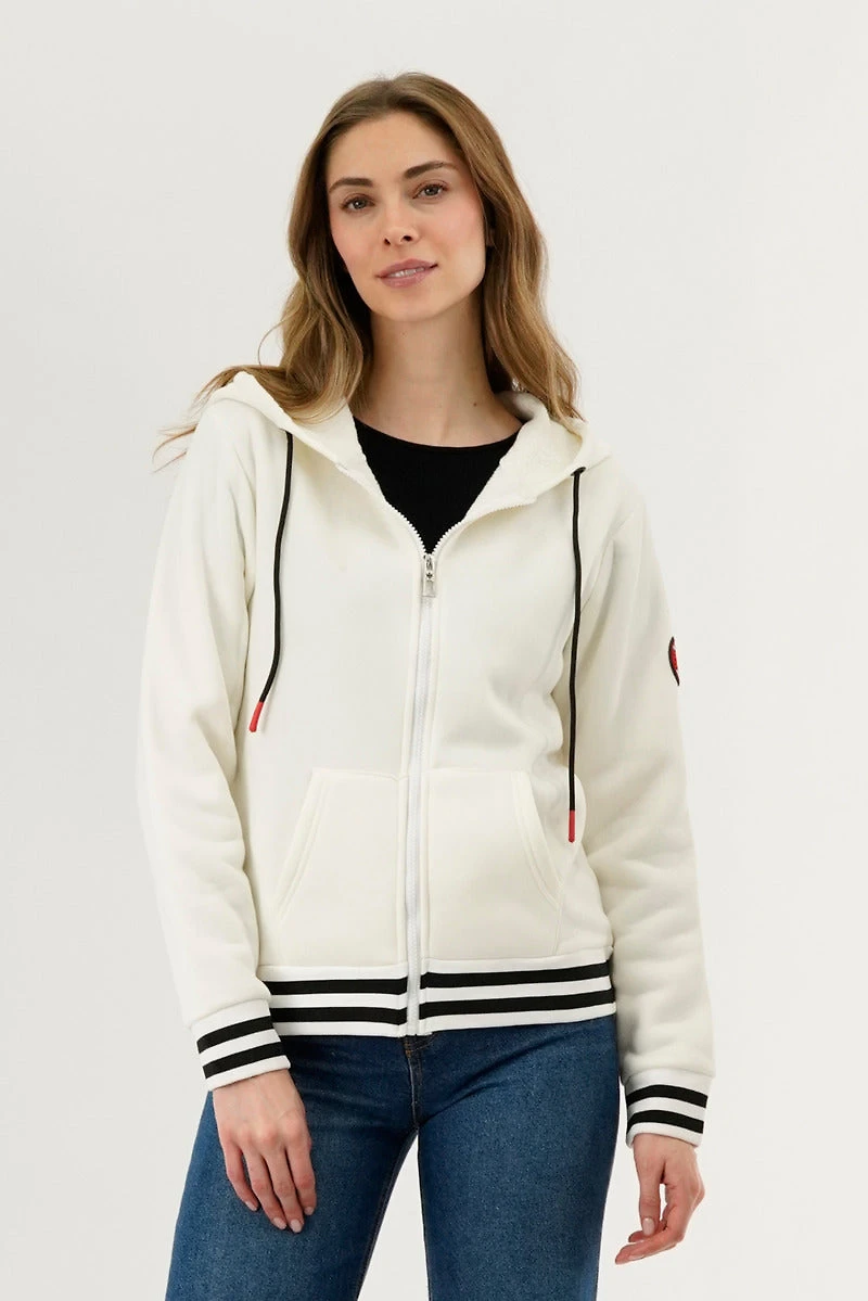 Canada Weather Gear Fleece Zip Up Hoodie - White