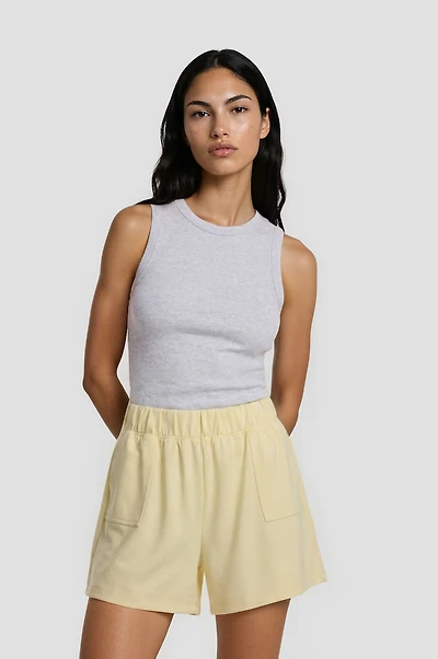 Loose Fit Sweat Shorts - Yellow