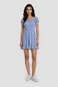 Short Sleeve Smock Sundress