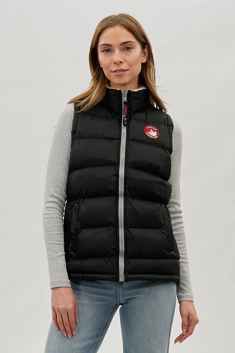 Canada Weather Gear Fleece Lined Collar Puffer Vest