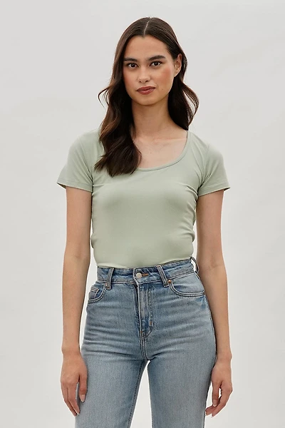 Costa Blanca Square Neck Tee - Mint