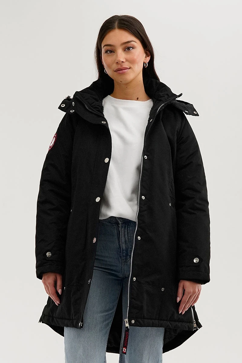 Canada Weather Gear Sherpa Lined Parka Jacket - Black