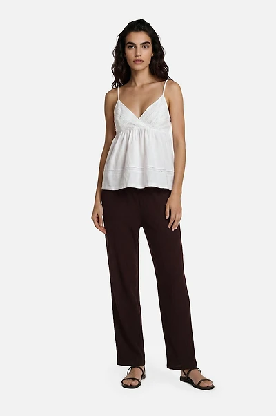 Wide Leg Pants - Brown