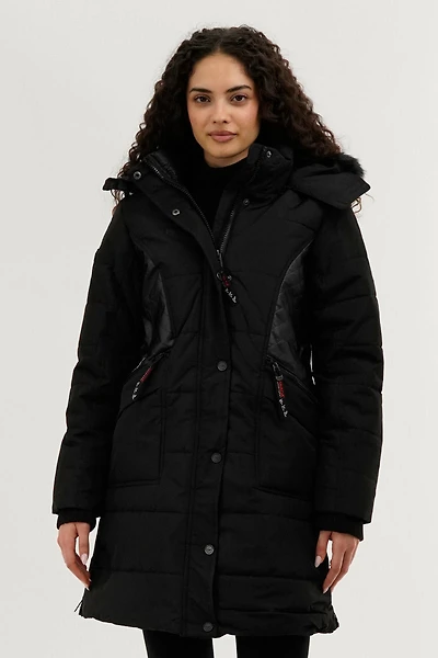 Canada Weather Gear Vegan Leather Insert Parka Jacket