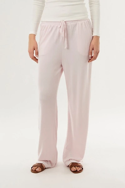 Wide Leg Knit Sweatpants - Pink