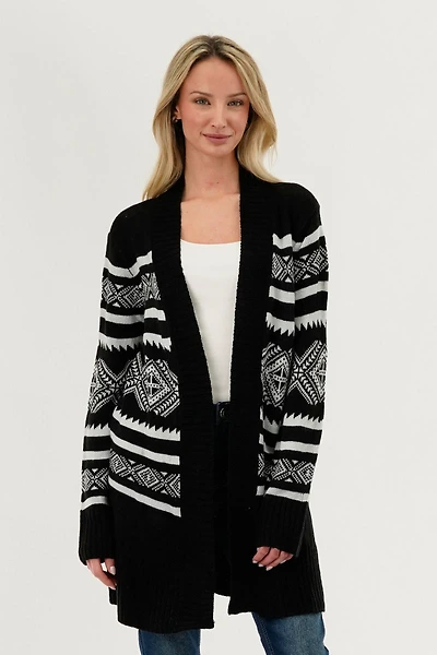 Canada Weather Gear Fair Isle Print Cardigan