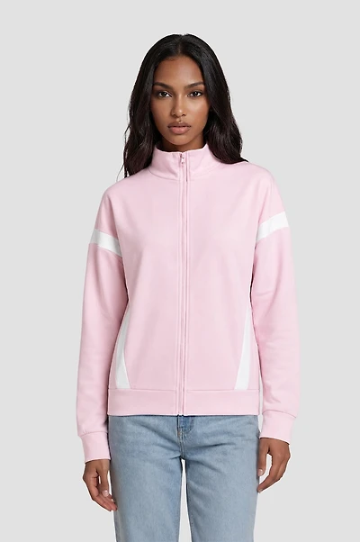 Contrast Zip Up - Pink