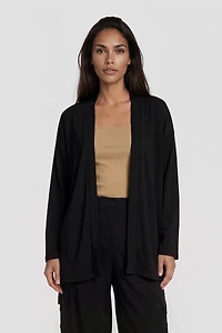 Long Sleeve Open Cardigan - Black