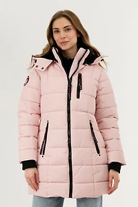 Canada Weather Gear Square Quilted Parka Jacket - Pink