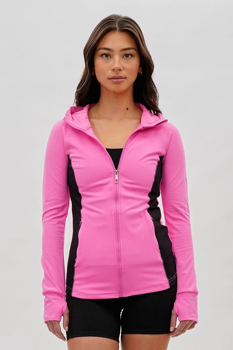 Zip Up Yoga Lightweight Jacket - Pink