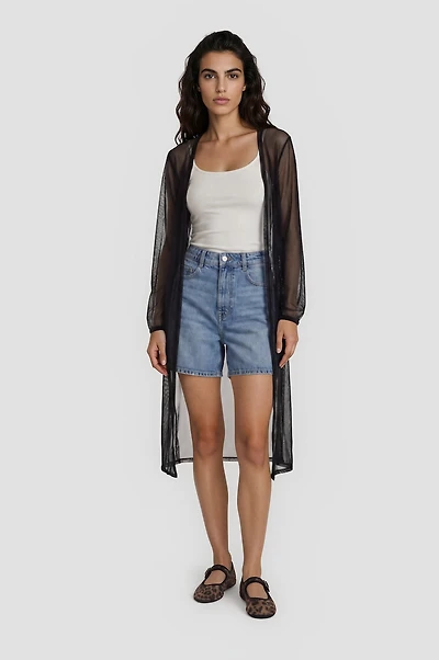 Long Sleeve Mesh Duster