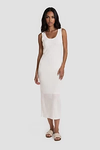 Sleeveless Midi Dress - White